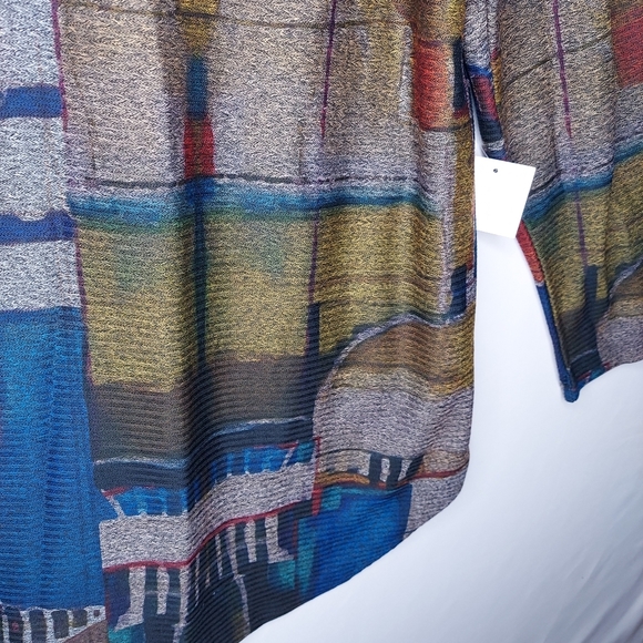 Damee Shirt-Jacket XL Women Abstract Multicolor Button Pocket Artsy Shacket Top - Picture 5 of 10